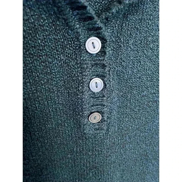 🧶 Karen Scott Dark Teal/Green Collared Button-Up Textured Sweater - Picture 6 of 11